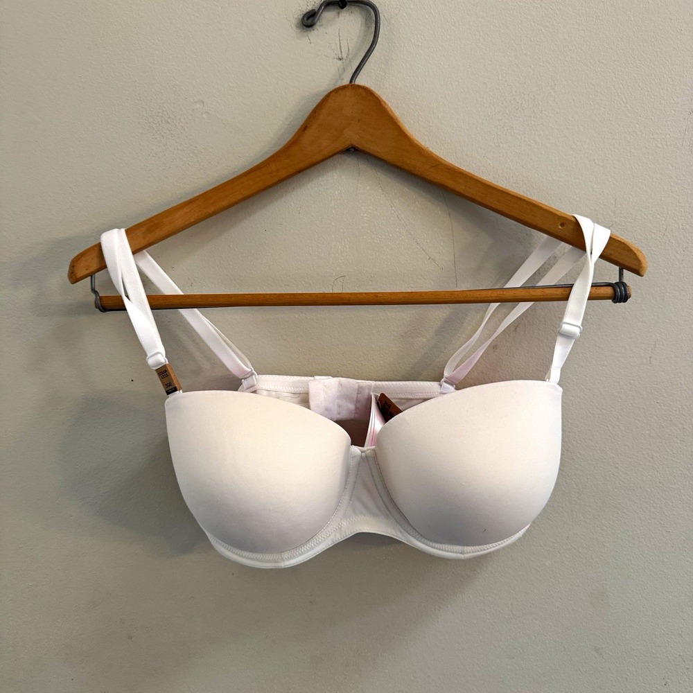 Victoria Secrets White Strapless Multiway Underwired Push-Up Padded Bra 36D